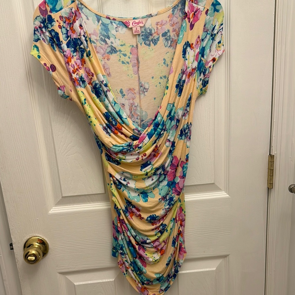 Long, Scrunchy Floral Blouse